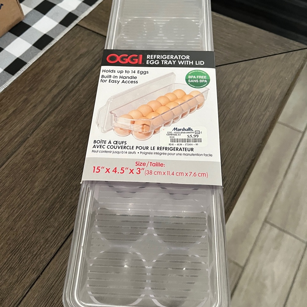 OGGI Clear Refrigerator Egg Tray with Lid